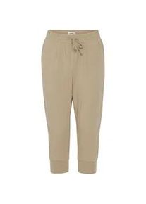 Caprihose oxmo "Caprihose OXOdda", Damen, Gr. L, N-Gr, beige (dune), Obermaterial: 95% Baumwolle CO. 5% Elasthan EL., Hosen Caprihose