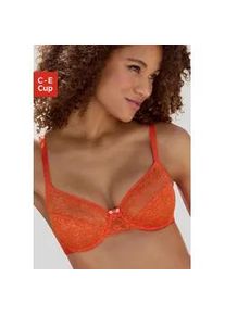 B&uuml;gel-BH Vivance, Damen, Gr. 80, Cup E, orange (mandarine), Obermaterial: 88% Polyamid, 12% Elasthan, BHs B&uuml;gel-BH, aus blumiger Spitze, im h&uuml;bschen Balconnet-Schnitt, Dessous