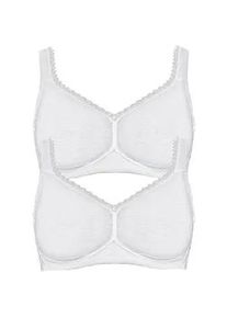 B&uuml;gelloser BH SuSa "2er Pack Baumwoll BH ohne B&uuml;gel Organic Cotton", Damen, Gr. 85, Cup C, wei&szlig; (wei&szlig; wei&szlig;), Stoff, Obermaterial: 83% Baumwolle CO. 10% Polyamid PA. 7% Elasthan EL., BHs