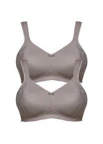 Minimizer-BH SuSa "2er Pack Minimizer BH ohne B&uuml;gel London", Damen, Gr. 90, Cup B, lila (frosty lavender frosty lavender), Stoff, Obermaterial: 76% Polyamid PA. 24% Elasthan EL., BHs Minimizer-BH