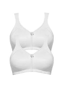 Entlastungs-BH SuSa "2er Pack Entlastungs BH Topsy Plus", Damen, Gr. 85, Cup G, wei&szlig; (wei&szlig; wei&szlig;), Stoff, Obermaterial: 78% Polyamid PA. 22% Elasthan EL., BHs Entlastungs-BH