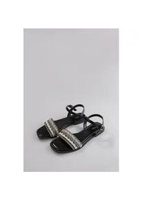 Riemchensandale ANISTON SHOES, Damen, Gr. 40, schwarz, Lederimitat, Schuhe Riemchensandale, Sommerschuh, Sandalette, Glitzersteine - NEUE KOLLEKTION