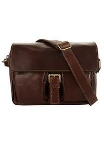 Pike Umh&auml;ngetasche PIK&Eacute;, Damen, Gr. B/H/T: 26cm x 19cm x 12cm onesize, braun, Leder, gl&auml;nzend, Taschen Umh&auml;ngetasche, echt Leder, Made in Italy