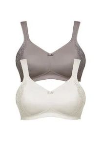 Minimizer-BH SuSa "2er Pack Minimizer BH ohne B&uuml;gel London", Damen, Gr. 85, Cup G, bunt (champagner frosty lavender), Stoff, Obermaterial: 76% Polyamid PA. 24% Elasthan EL., BHs Minimizer-BH