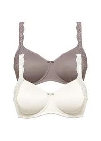 Minimizer-BH SuSa "2er Pack Minimizer BH mit B&uuml;gel London", Damen, Gr. 95, Cup G, bunt (champagner frosty lavender), Obermaterial: 77% Polyamid PA. 23% Elasthan EL., BHs Minimizer-BH