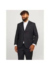 Jack & Jones Sakko "JPRSOLARIS BLAZER NOOS PLS", Herren, Gr. 66, schwarz, Web, Obermaterial: 59% Polyester, 24% Wolle, 16% Viskose, 1% Elasthan, JACK & JONES PLUSSIZE, unifarben, slim fit, Sakkos Sakko