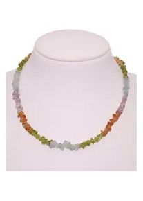 Collier Firetti "Schmuck Geschenk Halsschmuck Halskette Edelstein Farbstein Peridot", bunt (gelbgoldfarben, gr&uuml;n, hellblau, gelb, lila), Halsketten, Damen, Messing, L: 50 B: 6mm, Collier, Made in Germany - mit Amethyst, Aquamarin, Citrin, Peridot, B:6mm