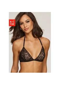 Bralette-BH Vivance, Damen, Gr. 70, Cup C, schwarz, Obermaterial: 85% Polyamid, 15% Elasthan, BHs, in zierlicher Triangel-Schnittform mit Neckholder-Tr&auml;gern, Dessous