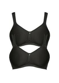 T-Shirt-BH SuSa "2er Pack Spacer BH ohne B&uuml;gel Catania", Damen, Gr. 80, Cup E, schwarz (schwarz schwarz), Stoff, Obermaterial: 43% Polyamid PA. 39% Polyester PES. 18% Elasthan EL., BHs T-Shirt-BH