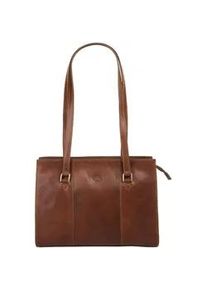 Pike Shopper PIK&Eacute;, Damen, Gr. B/H/T: 35cm x 27cm x 11cm onesize, braun, Leder, unifarben, Taschen Shopper, echt Leder, Made in Italy