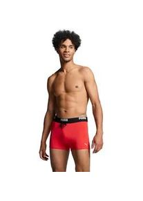 Badehose Puma "Puma SWIM MEN LOGO TRUNKS", Herren, Gr. XL, N-Gr, rot, Web, Obermaterial: 80% Polyester, 20% Elasthan, unifarben, Badehosen Badehose, elastischer Logobund mit integriertem Kordelzug