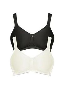 T-Shirt-BH SuSa "2er Pack Spacer BH ohne B&uuml;gel Catania", Damen, Gr. 95, Cup B, bunt (champagner schwarz), Stoff, Obermaterial: 43% Polyamid PA. 39% Polyester PES. 18% Elasthan EL., BHs T-Shirt-BH