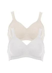 B&uuml;gelloser BH Anita "BH ohne B&uuml;gel Twin", Damen, Gr. 110, Cup B, bunt (wei&szlig; champagner), Obermaterial: 70% Polyamid PA. 30% Elasthan EL., BHs