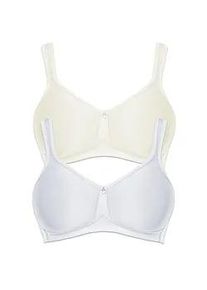 T-Shirt-BH SuSa "2er Pack Spacer BH ohne B&uuml;gel Catania", Damen, Gr. 95, Cup A, bunt (champagner wei&szlig;), Stoff, Obermaterial: 43% Polyamid PA. 39% Polyester PES. 18% Elasthan EL., BHs T-Shirt-BH