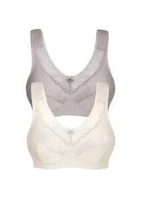 Entlastungs-BH SuSa "2er Pack Entlastungs BH ohne B&uuml;gel Basic", Damen, Gr. 95, Cup B, bunt (frosty lavender puder), Obermaterial: 55% Polyamid PA. 39% Baumwolle CO. 6% Elasthan EL., BHs Entlastungs-BH