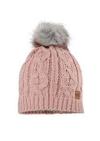 Strickm&uuml;tze MaxiMo, Jungen, Gr. 51, rosa (altrosa), Strick, Materialmix, Zopfmuster, unifarben, M&uuml;tzen Strickm&uuml;tze, mit Zopfstrickmuster und FakeFur Bommel