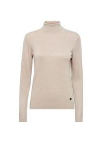 Rollkragenpullover oxmo "Rollkragenpullover OXKatja", Damen, Gr. XS, beige (cement melange), Obermaterial: 80% Viskose CV. 20% Nylon NY., Pullover Rollkragenpullover