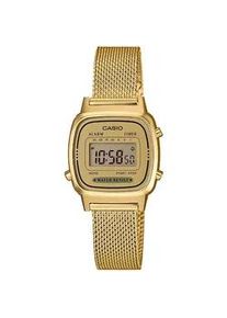 Chronograph Casio VINTAGE, gold (goldfarben), Armbanduhren, Damen, Chronograph, Quarzuhr, Armbanduhr, Damenuhr, Digitaluhr, Datum, Edelstahlarmband