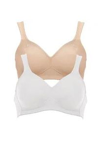 B&uuml;gelloser BH Anita "BH ohne B&uuml;gel Twin", Damen, Gr. 100, Cup A, bunt (wei&szlig; beige), Obermaterial: 70% Polyamid PA. 30% Elasthan EL., BHs