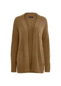 Strickjacke oxmo "Strickjacke OXSally", Damen, Gr. M, beige (tannin melange), Obermaterial: 62% Polyacryl PAN. 28% Polyamid PA. 8% Wolle WO. 2% Elasthan EL., unifarben, h&uuml;ftlang, Strickjacken Strickjacke