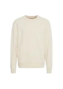 Longpullover Blend "Longpullover BHBRODY Sweatshirt crew", Damen, Gr. XXL, beige (bleached sand), Web, Obermaterial: 60% Baumwolle CO. 40% Polyester PES., unifarben, Basic, normal, Rundhals, Pullover Longpullover