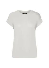 V&eacute;ro Moda Kurzarmpullover VERO MODA "VMBRIANNA SS O-NECK PULLOVER BOO REP", Damen, Gr. L, snow wei&szlig; detail:solid, Feinstrick, Obermaterial: 58% Viskose, 38% Polyester, 4% Elasthan, unifarben, normal normal, Rundhals, angeschnitten,mit Umschlag, Pullover, mit &uuml;berschnittenen Schultern mit Umschlagsaum