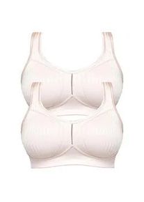 B&uuml;gelloser BH SuSa "2er Pack Entlastungs BH Cremona", Damen, Gr. 100, Cup D, beige (nude nude), Obermaterial: 76% Polyamid PA. 24% Elasthan EL., BHs