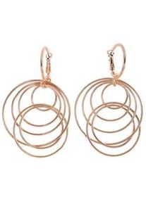 Paar Ohrh&auml;nger Steuer "Metall Gl&auml;nzend rot vergoldet", Damen, Gr. one-size, Metall, rosa (ros&eacute;), Ohrringe