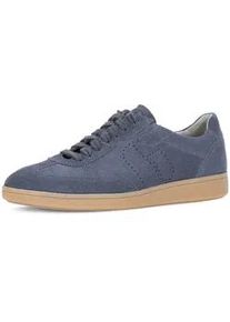 Sneaker PIUS Gabor, Herren, Gr. 10 (44,5), blau, Veloursleder, unifarben, Schuhe Sneaker, Freizeitschuh, Schn&uuml;rschuh, Halbschuh mit Perforation, G-Weite