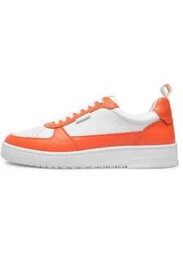 Sneaker N91 "Bball M AB Herrensneaker", Herren, Gr. 41, orange (wei&szlig;, orange), Kalbsleder, Schuhe Sneaker, Turnschuh Leder handgefertigt, sportlicher Freizeitschuh Herren