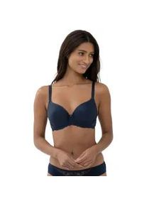 B&uuml;gel-BH Mey "Luxurious", Damen, Gr. 85, Cup C, blau (night blau), Obermaterial: 60% Polyamid, 31% Polyester, 9% Elasthan, BHs B&uuml;gel-BH, Zweifarbige Spitze, Ziertr&auml;ger verstellbar, Full-Cup