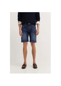 Bermudas Bugatti, Herren, Gr. 50, Normalgr&ouml;&szlig;en, blau (385, mittelblau), 87% Baumwolle, 11% Polyester, 2% Elasthan, unifarben, normal, Hosen Bermudas, im Used-Wash-Design