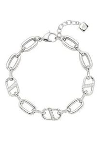 Armband Leonardo "Narea", silber (edelstahlfarben, kristallwei&szlig;, kristallwei&szlig;), Armb&auml;nder, Damen, 22cm, Edelstahl, Armband, mit Zirkonia (synth.)