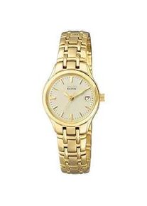 Solaruhr Citizen, gold (goldfarben, champagnerfarben), Armbanduhren, Damen, Armbanduhr, Damenuhr, Edelstahlarmband, Datum