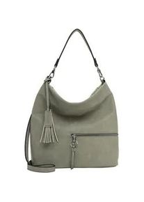 Beuteltasche Tamaris "Beutel TAS Nele", Damen, Gr. B/H/T: 37cm x 33cm x 14cm 0, gr&uuml;n (sage 970), Polyurethan, Taschen Beuteltasche