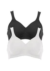 B&uuml;gelloser BH Anita "BH ohne B&uuml;gel Twin", Damen, Gr. 80, Cup B, bunt (schwarz wei&szlig;), Obermaterial: 70% Polyamid PA. 30% Elasthan EL., BHs