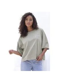 Oversize-Shirt Copenhagen Studios "mit hochwertiger Logostickerei", Damen, Gr. M (38), grau (grau melange), Single Jersey, Obermaterial: 88% Baumwolle, 12% Polyester, unifarben, oversize, Rundhals, weit normaler Saum, Shirts, aus heavy Bio-Baumwoll-Qualit&auml;t