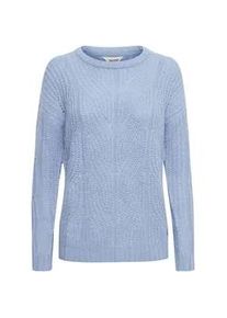 Longpullover oxmo "Pullover OXChiara", Damen, Gr. L, blau (sky blau), Obermaterial: 70% Polyester Pol. recyc.. 20% Polyamid PA. 10% Wolle WO., Pullover Longpullover