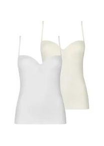 BH-Hemd Nina von C. "2er Pack BH Hemdchen Secret", Damen, Gr. 85, Cup A, bunt (wei&szlig; champagner), Obermaterial: 95% Polyamid PA. 5% Elasthan EL., BHs BH-Hemd