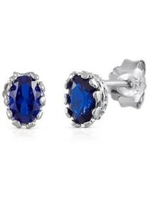 Paar Ohrstecker Firetti "Schmuck Geschenk Silber 925 Ohrschmuck Edelstein Spinell", bunt (silberfarben, blau, blau), Ohrringe, Damen, Silber 925 (Sterlingsilber), mit Spinell (synth.)