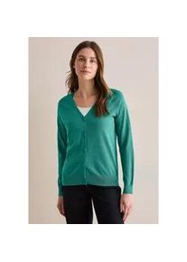Cardigan Cecil, Damen, Gr. XL44, gr&uuml;n (sea gr&uuml;n), Web, 60% Baumwolle, 40% Viskose, unifarben, normal normal, V-Ausschnitt, B&uuml;ndchen, Strickjacken, mit Knopfleiste