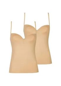 BH-Hemd Nina von C. "2er Pack BH Hemdchen Secret", Damen, Gr. 75, Cup B, beige (caramel caramel), Obermaterial: 95% Polyamid PA. 5% Elasthan EL., BHs BH-Hemd