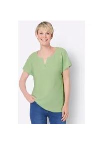 Schlupfbluse Classic Basics, Damen, Gr. 56, gr&uuml;n (reseda), 100% Polyester, unifarben, Rundhals, Blusen Schlupfbluse