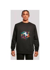 Sweatshirt F4NT4STIC "Bunte Fu&szlig;ball Grafik", Herren, Gr. 4XL, schwarz, Obermaterial: 50% Baumwolle, 50% Polyester, regular fit, Rundhals, ohne B&uuml;ndchen, Sweatshirts Sweatshirt, Premium Qualit&auml;t