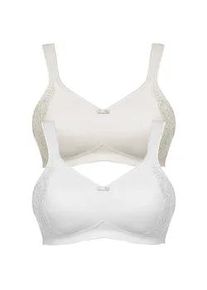 Minimizer-BH SuSa "2er Pack Minimizer BH ohne B&uuml;gel London", Damen, Gr. 100, Cup C, bunt (champagner wei&szlig;), Stoff, Obermaterial: 76% Polyamid PA. 24% Elasthan EL., BHs Minimizer-BH