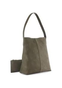 Shopper Vivance "Schultertasche", Damen, Gr. B/H/T: 30cm x 35cm x 14cm, gr&uuml;n (oliv), Lederimitat, Strukturmuster, unifarben, Taschen Shopper, mit kleiner Innentasche, Handtasche, Einkaufstasche, Damentasche VEGAN