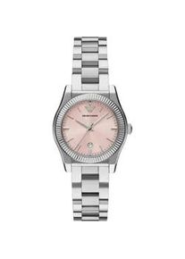 Quarzuhr Emporio Armani, rosa (edelstahlfarben, rosa), Armbanduhren, Damen, Quarzuhr, Armbanduhr, Damenuhr, Edelstahlarmband, analog, Tag