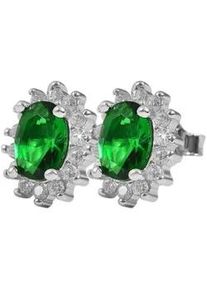 Adelia&acute;s Paar Ohrh&auml;nger ADELIA ́S "Damen Ohrstecker aus 925 Sterling Silber und Zirkonia - Strass", gr&uuml;n, Ohrringe, Damen, Damen, Silber 925 (Sterlingsilber)