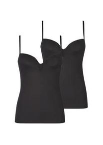 BH-Hemd Nina von C. "2er Pack BH Hemdchen Secret", Damen, Gr. 90, Cup C, schwarz (schwarz schwarz), Obermaterial: 95% Polyamid PA. 5% Elasthan EL., BHs BH-Hemd