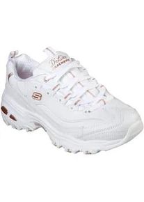 Sneaker Skechers "D ́Lites-Fresh Start", Damen, Gr. 38, wei&szlig; (wei&szlig;, rosegoldfarben), Leder, Synthetik, Textil, Schuhe Sneaker, Freizeitschuh, Halbschuh, Schn&uuml;rschuh mit Bio-Dri-Ausstattung, Topseller